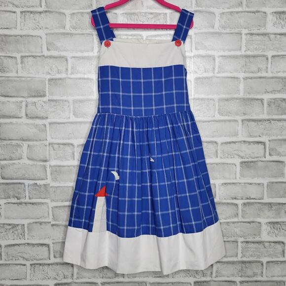 Vintage Jayne Copeland Lighthouse Bird Applique Plaid Sundress, size 8 - Picture 1 of 4